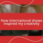 How international shows inspired my creativity